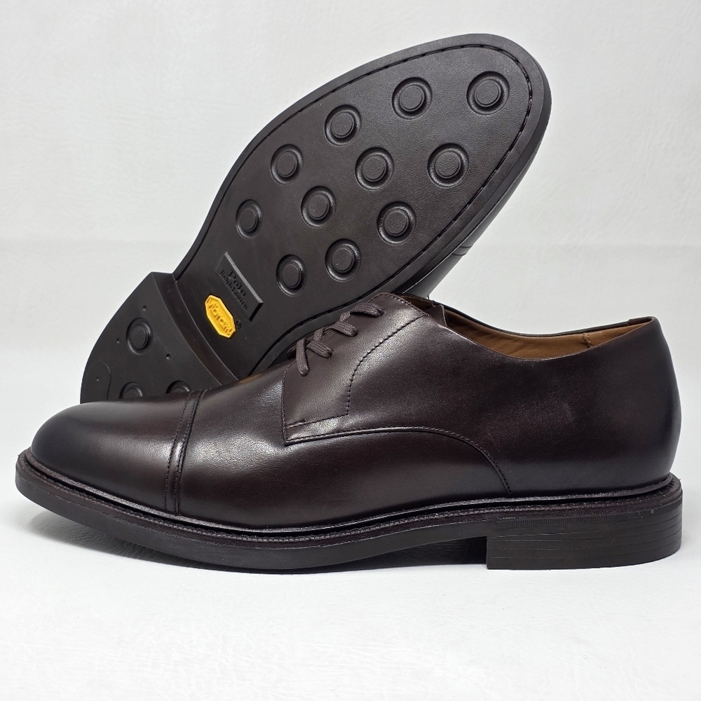 Polo Ralph Lauren Calf Leather Asher Captoe Brown Dress Shoe Men's Size 10 New